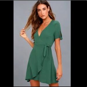 Green Lulu’s “My Philosophy” Wrap Dress - L